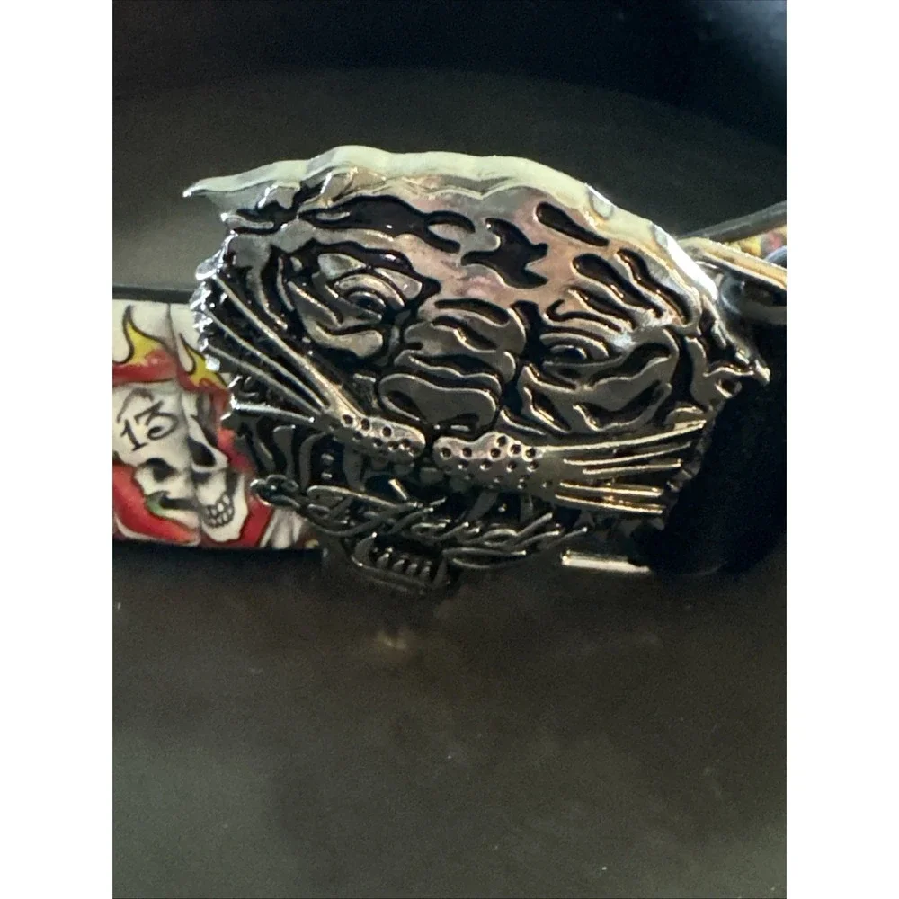 Ed Hardy‎ Studded Black Leather Belt Size 40 | MSRP = $80